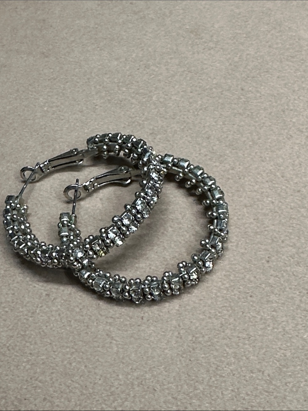 Simply Vera by Vera Wang Hoop Earrings - silver tone, vintage vibe, post, beaded